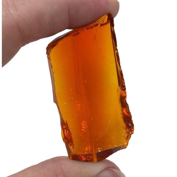 Amberina Art Glass Cullet Glowing Translucent Cadmium #GLSM23210 - Picture 4 of 7